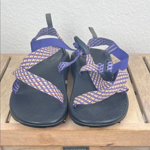 Chaco Women's Z/1 Echo tread Sandals in Purple and Orange Size 7 - Picture 1 of 6